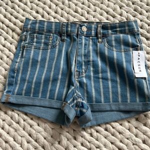 PACSUN striped blue jean shorts - size 25 - never worn